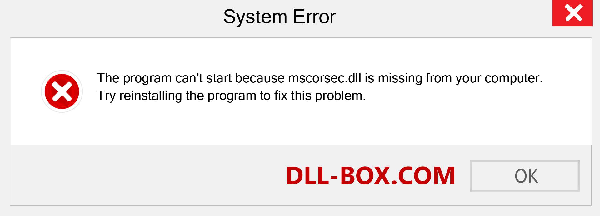  mscorsec.dll file is missing?. Download for Windows 7, 8, 10 - Fix  mscorsec dll Missing Error on Windows, photos, images